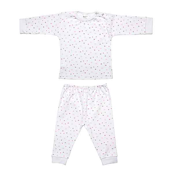 Een schattige pyjama met een hele fijne bloemenprint in de kleuren lila en roze. Deze pyjama Sterre komt uit de collectie van Beeren Bodywear. De pyjama heeft witte elastische boordjes.