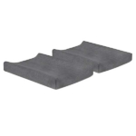 Hier vindt je de heerlijke zachte badstof aankleedkussenhoes van Jollein. Dit is een set van 2 grijze hoezen uit de Basics collectie. Gemaakt van dikke stof en elastiek in de hoeken.