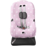 Hier vindt je de mooie autostoelhoes van Thijs Pink uit de collectie van Briljant Baby in de kleur roze. De hoes heeft een mooie print van witte sterren.