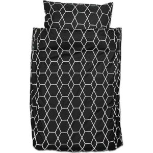Dekbedovertrek Grid Black/White - Zwart/Wit - 100 x 135 cm - Briljant Baby