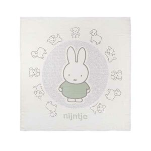 Briljant Baby hydrofiele multidoek Nijntje Grass Groen 120 x 120 cm - Nijntjeprint wit/groen - 1 stuk