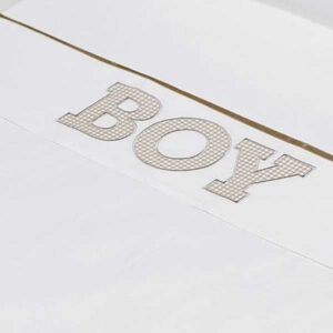 Laken Boy - Wit/Grijs - 100 x 150 cm - Briljant Baby