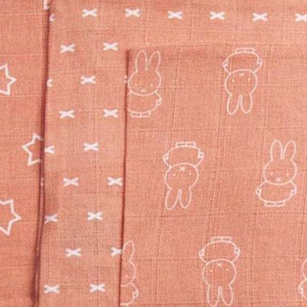 washandjes nijntje smile coral pink set hydrofiel katoen 3 stuks