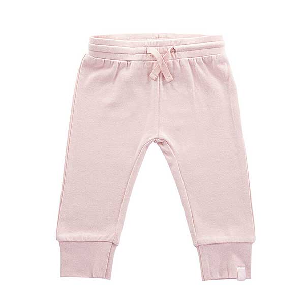 Een leuk effen broekje in de kleur zacht roze uit de collectie Lama Blush Pink van Jollein. Het broekje heeft een elastische band met koordje.
