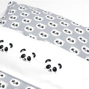 Dekbedovertrek Panda Dreams - Wit/Grijs/Zwart - 100 x 135 cm - Fabs World