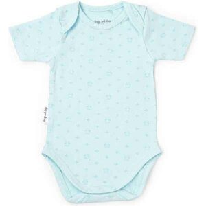 Een leuk rompertje in de kleur blauw met korte mouw van het merk Frogs and Dogs uit de collectie Friends Forever. Het logootje van Forever Friends is overall geprint op het rompertje.