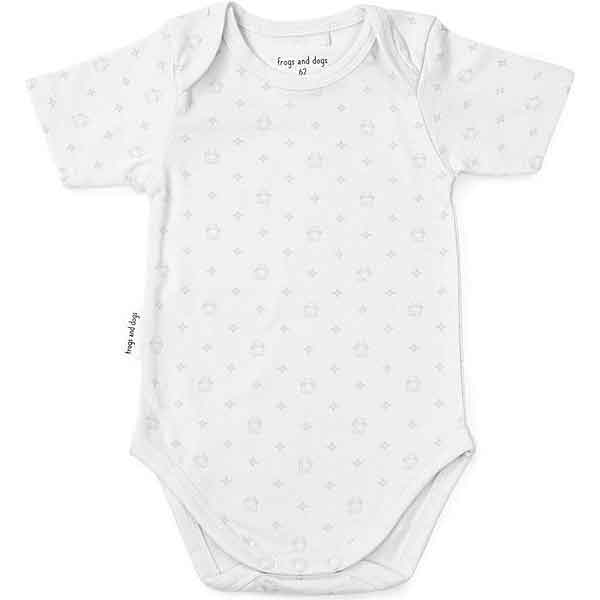 Een leuk rompertje in de kleur wit met korte mouw van het merk Frogs and Dogs uit de collectie Friends Forever. Het logootje van Forever Friends is overall geprint op het rompertje.