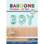 Folieballonnen Boy in blauwe letters van Globos voor babyshower of geboorte