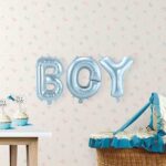 Folieballonnen Boy in blauwe letters van Globos voor babyshower of geboorte