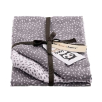 Hydrofiele multidoeken of luiers van Briljant Baby van het design Minimal Grey - Grijs. Bestaand uit 2 designs: 1x wit met grijze stippen & 2x grijs met witte stippen.