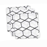 Heerlijke zachte maar toch ook stoere hydrofiele monddoekjes van het design Grid Black van Briljant Baby met zwarte strepen in de vorm van een grid.