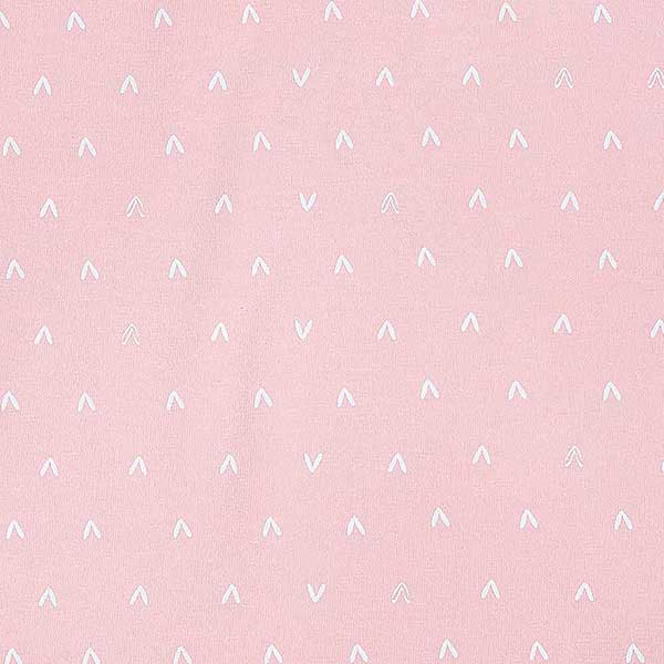 Een leuk rompertje met korte mouw. Het rompertje is zacht roze van kleur met witte print van V-tjes uit de collectie Hearts Soft Pink van Jollein.