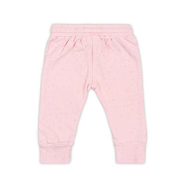 Een leuk broekje met een fijne stippenprint uit de collectie Mini Dots Blush Pink van Jollein. Het broekje heeft een elastische band met een koordje.