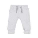 Een leuk grijs broekje met een fijne stippenprint in donkergrijs uit de collectie Mini Dots Soft Grey van Jollein. Het broekje heeft een elastisch band met een koordje.