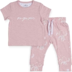 Een leuk setje met een leuke quote op het t-shirtje: See you soon & printjes van octopussen op het broekje uit de collectie Octopus Pink van Jollein.