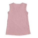 Mooi roze jurkje van biologisch hydrofiel katoen. Het jurkje is gemaakt van 'gekreukelde' stof. Je vindt het jurkje in de Cotton wrinkled collectie van Jollein.
