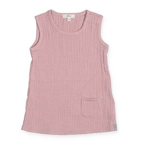 Mooi roze jurkje van biologisch hydrofiel katoen. Het jurkje is gemaakt van 'gekreukelde' stof. Je vindt het jurkje in de Cotton wrinkled collectie van Jollein.