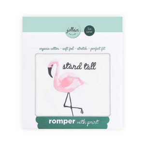 Romper mouwloos Flamingo - Wit/Roze/Zwart - Maat 62/68 - Jollein