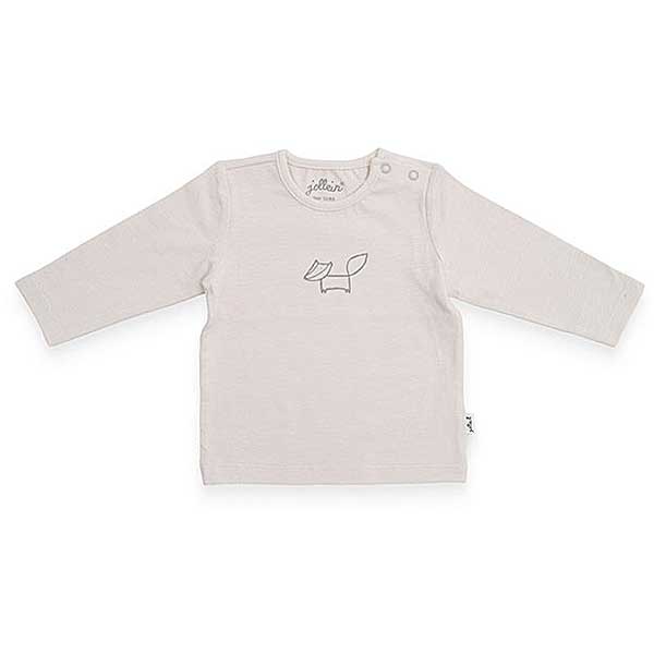 Een leuk shirtje in de kleur gebroken wit met op de voorzijde in een subtiele print een vosje. Het shirtje komt uit de collectie Off-White van Jollein.