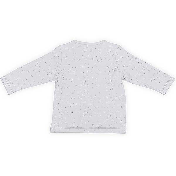 Leuk grijs shirtje met lange mouwen van Jollein . Dit shirtje komt uit de collectie Mini Dots Grey. Het shirtje heeft een hele fijne stippenprint. Gemaakt van biologisch katoen.