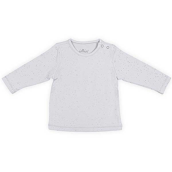 Leuk grijs shirtje met lange mouwen van Jollein . Dit shirtje komt uit de collectie Mini Dots Grey. Het shirtje heeft een hele fijne stippenprint. Gemaakt van biologisch katoen.