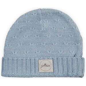 Leuke gebreide muts met een lief motiefje uit de collectie Soft Knit Soft Blue van Jollein.