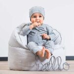 Jollein baby broekje Safari grijs met safari dierenprint leeuw zebra olifant giraffe biologisch katoen.