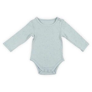 Leuke groene romper van Jollein uit de Mini Dots Stone Green collectie. Het rompertje heeft lange mouwen en een fijne stippenprint. Gemaakt van biologisch katoen en elastaan.