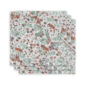 Monddoekjes hydrofiel Bloom - Wit/Groen/Roze - 31 x 31 cm - set 3 stuks - Jollein