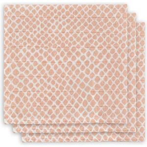 Monddoekjes hydrofiel Snake Pale Pink - Roze/Wit - 31 x 31 cm - set 3 stuks - Jollein
