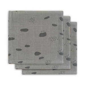 Monddoekjes hydrofiel Spot Storm Grey - Grijs/Zwart - 31 x 31 cm - set 3 stuks - Jollein