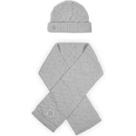 Leuke gebreide muts in de kleur grijs met een lief gebreid motiefje uit de collectie Diamond Knit van Jollein.