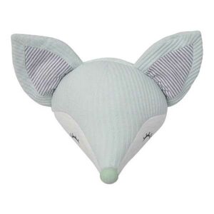 Tiamo wanddecoratie Foxy Fox  - Vos mintgroen/grijs/wit - 40 cm