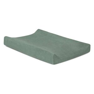 Hier vindt je de heerlijke zachte badstof aankleedkussenhoes van Jollein. Dit vindt je 1 groene hoes uit de Basics collectie. Gemaakt van dikke stof en elastiek in de hoeken.