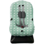 Hier vindt je de mooie autostoelhoes van Thijs Jade uit de collectie van Briljant Baby in de kleur roze. De hoes heeft een mooie print van witte sterren.