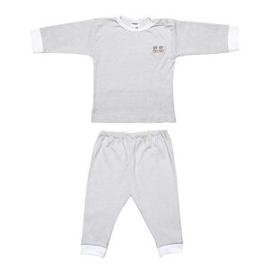 Babypyjama Strepen - Grijs/Wit Maat 50/56 - Beeren Bodywear