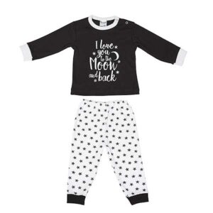Babypyjama Love You - Zwart/Wit - Beeren Bodywear