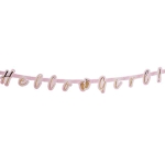 Met deze letterslingers breng jij de kamer in de juiste sfeer voor de babyshower of kraamfeest. De slinger is roze met goud en voorzien van de tekst Hello Girl en 2 kleine voetjes. 