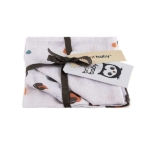 Hydrofiele monddoekjes of spuugdoekjes van Briljant Baby van het design Africa Blue, met een eigentijdse panterprint in de kleuren bruin & blauw. 