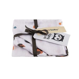 Hydrofiele monddoekjes of spuugdoekjes van Briljant Baby van het design Africa Blue, met een eigentijdse panterprint in de kleuren bruin & blauw.Β