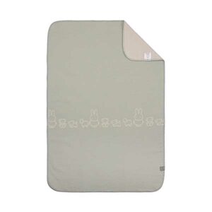 Een heerlijke deken in de kleur mint & wit voor in het ledikantje. Gemaakt van heerlijk zacht materiaal en komt uit de collectie van Nijntje Grass van Briljant Baby. Dekentje is 2-zijdig te gebruiken.