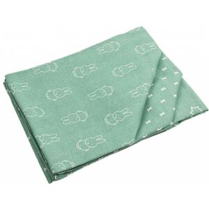 Hydrofiele multidoeken of luiers van Briljant Baby van het design Nijntje Smile Teal. De multidoeken bestaan uit 3 doeken. De doeken hebben allemaal een zeegroene ondergrond maar een verschillende bedrukking in het wit. Namelijk 1x Nijntje, 1x kruizen & 1x sterren.