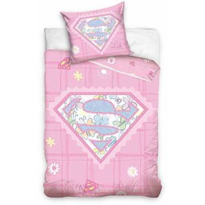Een stoer dekbedovertrek maar wel in de lieve tinten roze voor de kleine stoere Supergirlfan. Zowel het dekbedovertrek als het kussenslopen hebben een ritsluiting.