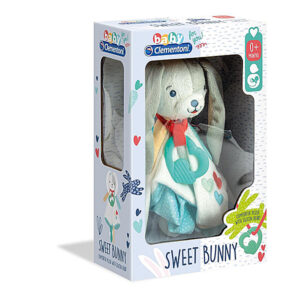 Knuffeldoekje Sweet Bunny - Konijn - Grijs/Groen - 29 cm - Clementoni