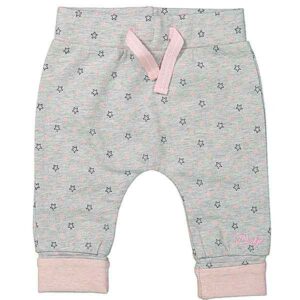 Een leuk grijs broekje met grijze & roze sterren uit de collectie Stars van Dirkje Babywear. Broeksband is elastisch en in dezelfde stof als het broekje met een roze koordje. Boorden pijpjes zijn roze. 