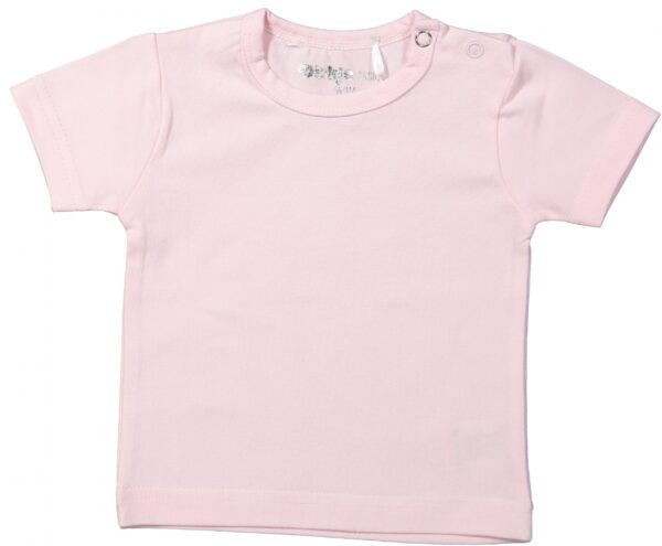 Een mooi basics t-shirt in een zachtroze kleur uit de collectie van Dirkje Babywear. Het shirtje heeft korte mouwen en is gemaakt van zacht katoen. 