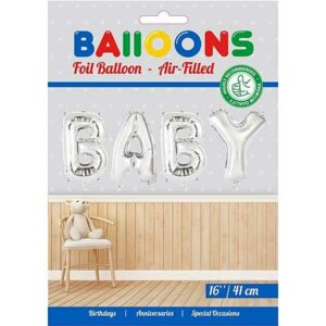 Folieballonnen Baby - Zilver 41 cm - Globos