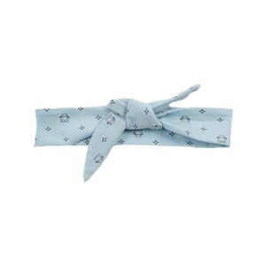 Leuk blauwe knoophaarbandje uit de Frogs and Dogs collectie. Op het haarbandje staat het logo geprint van Friends Forever in de kleur grijs.