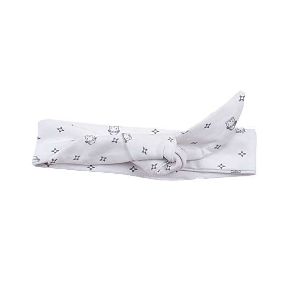Leuk witte knoophaarbandje uit de Frogs and Dogs collectie. Op het haarbandje staat het logo geprint van Friends Forever in de kleur grijs.