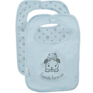 Frogs and Dogs slab blauw met afbeelding aan de ene kant en streepjes aan de andere kant